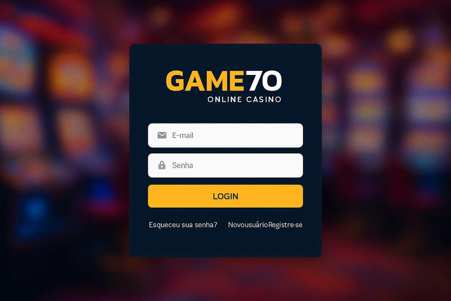 Não Perca tempo, o rRgistro na site GAME70